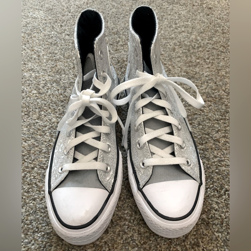 Converse Platform Silver Leopard Sneakers